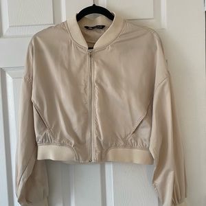 Cropped Cream Zara Bomber
